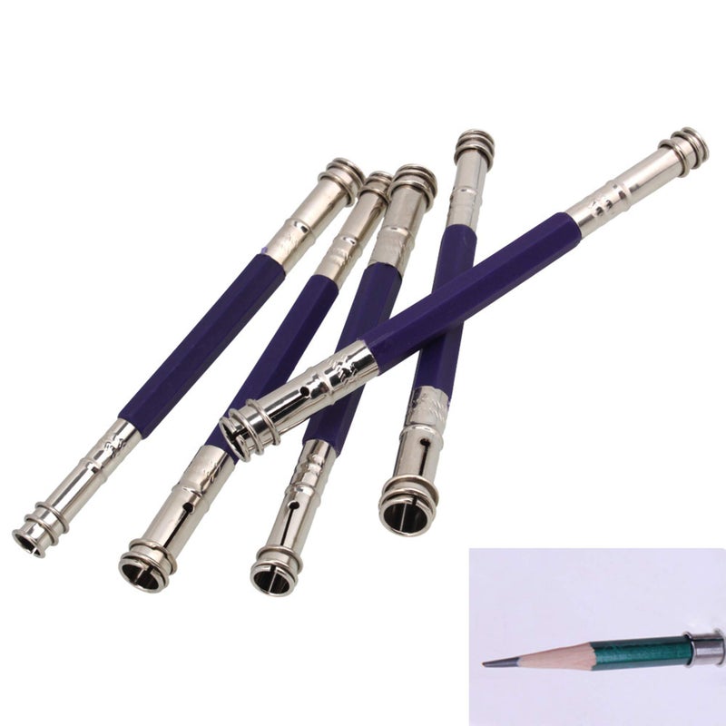 RDEXP Adjustable Dual Head Pencil Extender Holder Sketch School Office Art Write Tool Pack of 5 - Image 3